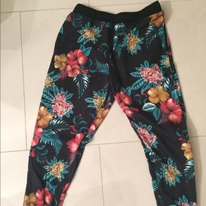 Flower print joggers