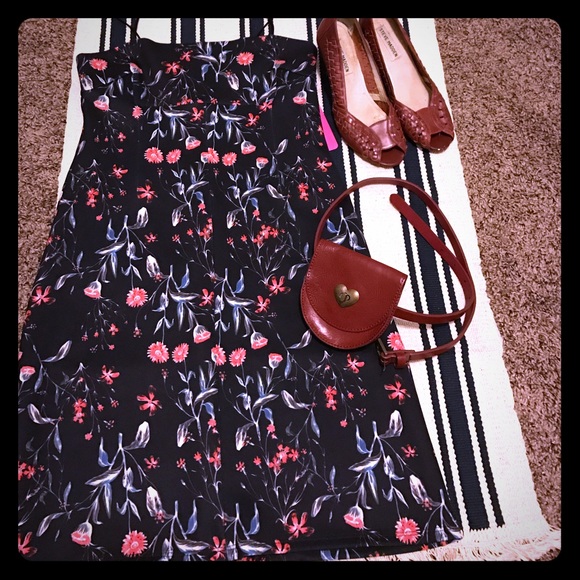 Eight Sixty Black Floral Mini Dress
