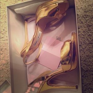 Jimmy Choo gold heels
