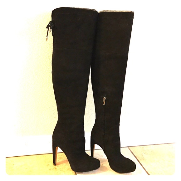 Sam Edelman Kayla Over the Knee Black Suede Boots