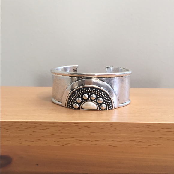 Lucky Brand etched silver cuff