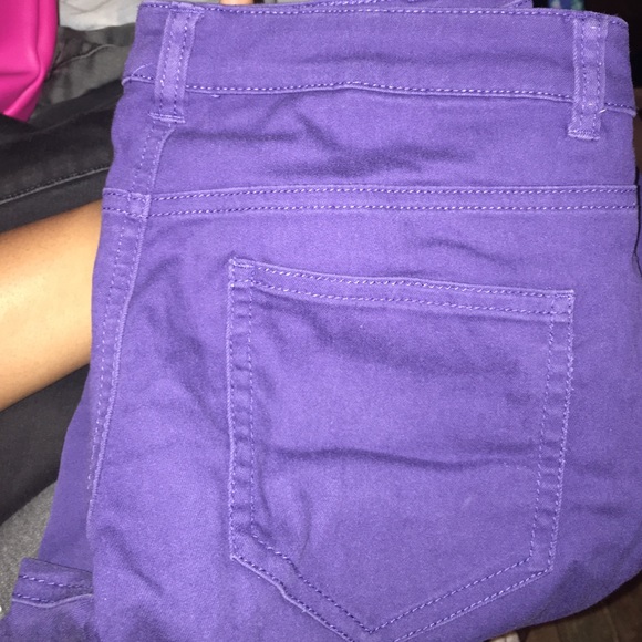 Purple skinny pants