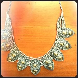 Lucky Brand Etched Silver Collar Necklace