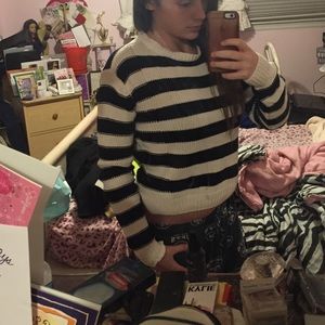 Knitted striped sweater