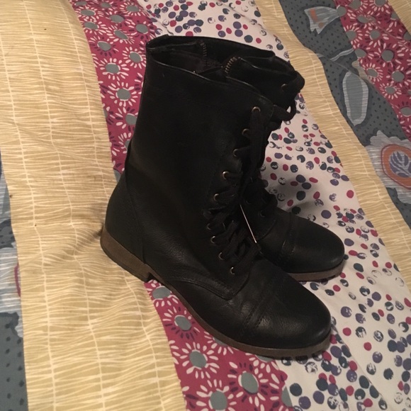 Black combat boots
