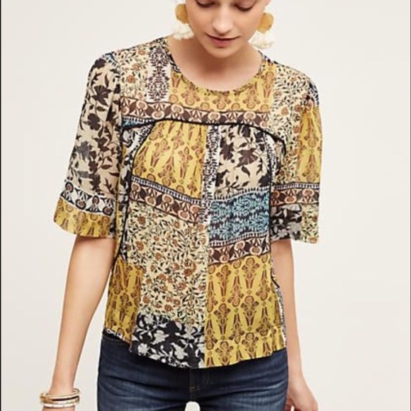 NWT {Anthropologie} Sheer blouse - Picture 2 of 5