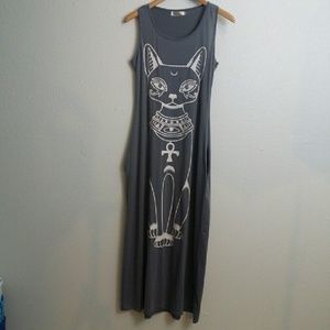 Cute Egyptian Cat Maxi with pockets