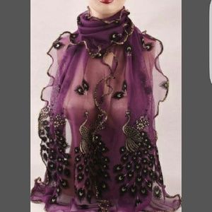 Purple peacock scarf