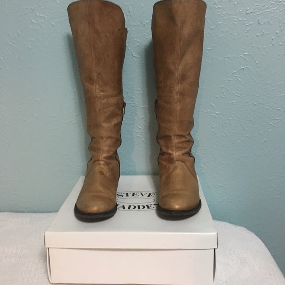 Steve Madden Shawny Cognac Tan over the knee boost