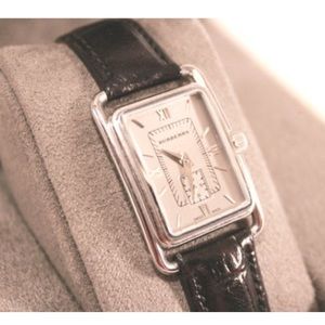 BURBERRY Dark Brown Leather Watch in Burberry Box