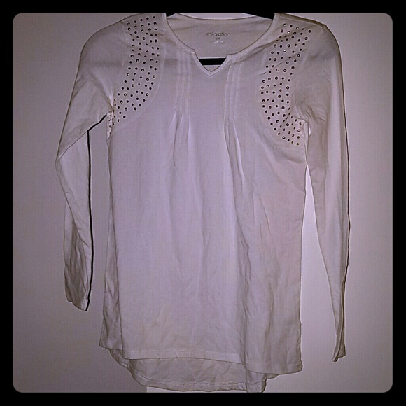 Long sleeve white girls blouse