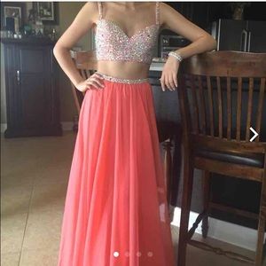 La femme formal prom two piece dress