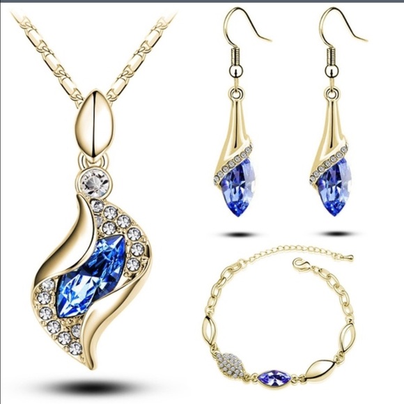 18k Gold Plated Colorful Austrian Jewelry Sets
