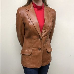 Brown Clippermist Mist Leather Blazer 10 Jacket