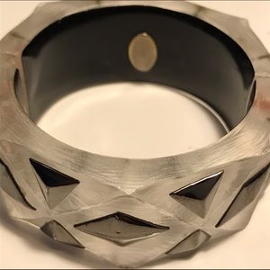 Alexis Bittar Lucite Cuff with gunmetal details