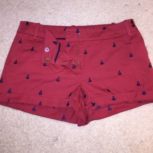 Raspberry sailboat shorts NWOT