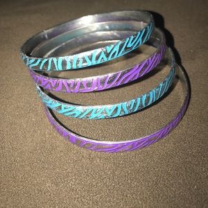 Zebra print bangles