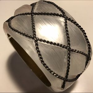 Alexis Bittar Lucite Cuff with Gunmetal detail