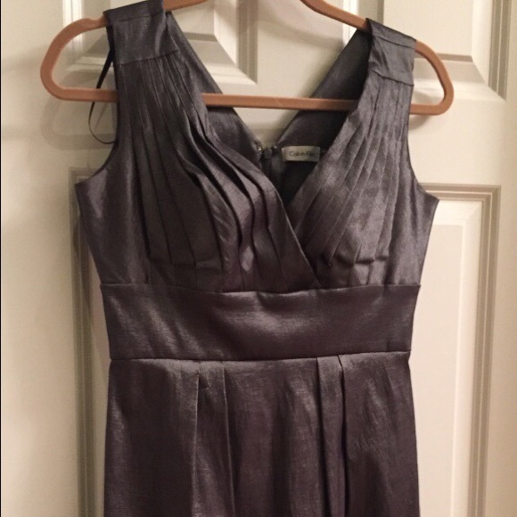 Calvin Klein metallic cocktail dress, brand new