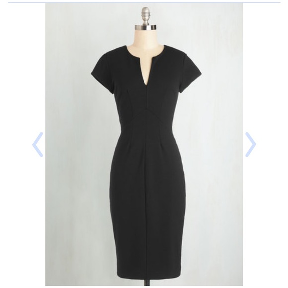 EUC black seamed sheath dress