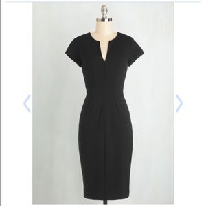 EUC black seamed sheath dress