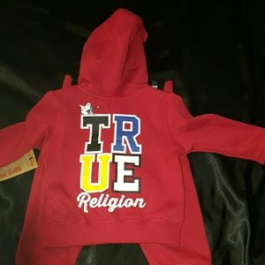 infant true religion jogging suits