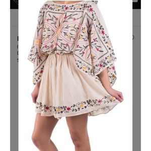 Free People Embroidered Batiste Poncho dress