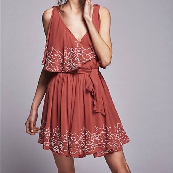 Free People Beaded Wrap Dress