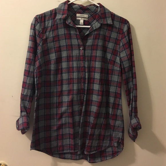 JCrew flannel, plaid button down