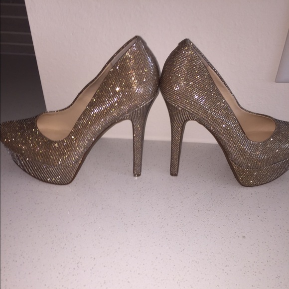 Jessica Simpson- Gold Waleo Platforms