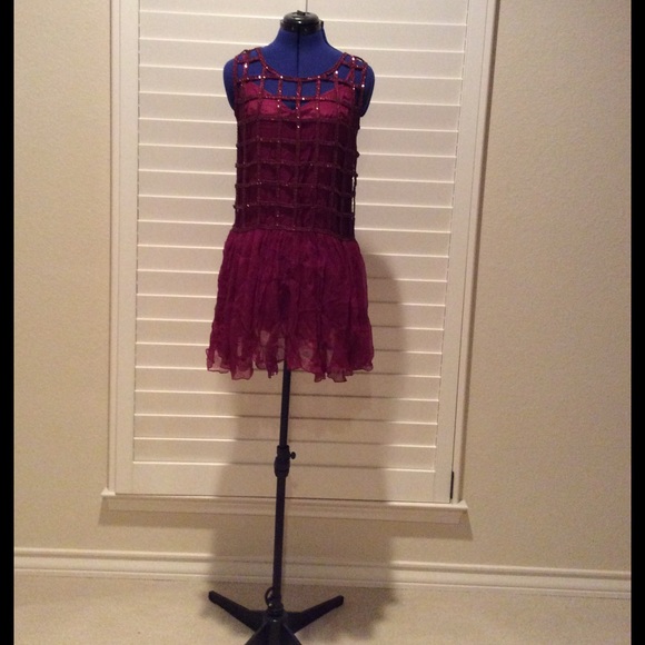 Burgundy party dress PRICE IS FIRM