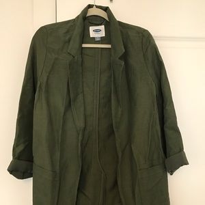 Green linen blazer