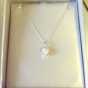 1/4CT Diamond Cluster Pendant 14K white gold- NIB