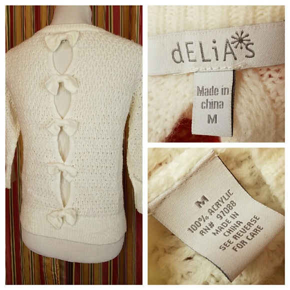 delias Sweaters - dELiA*s open bow back sweater