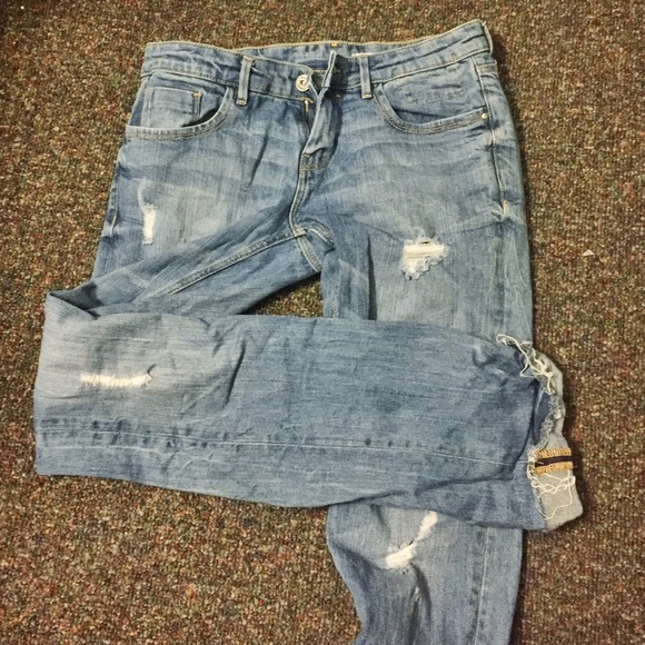 Zara Distressed Bootcut Jeans 4