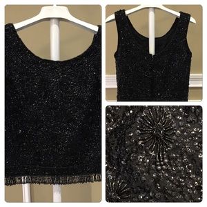 Vintage Sequin Black Shimmy Top