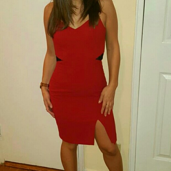 Jessica Simpson Little red dress with lace cut out