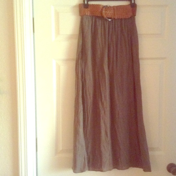 Boho/chic translucent maxi skirt with mini inside