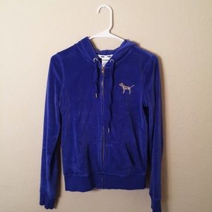 PINK Velour Zip-up Sweatshirt