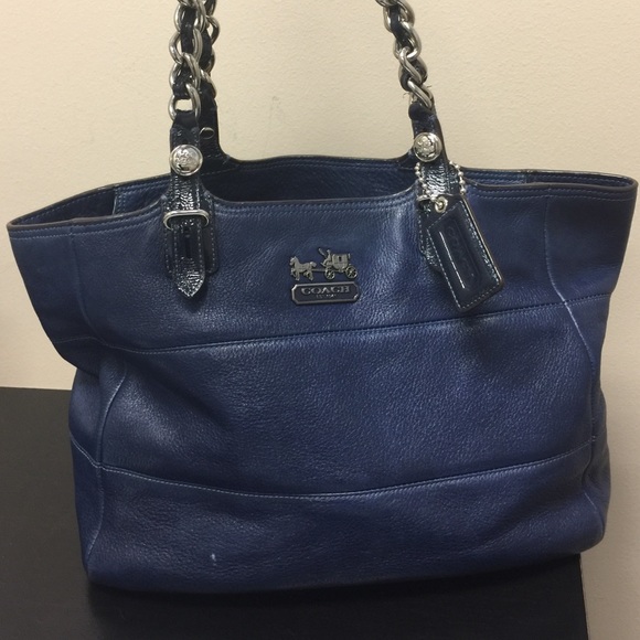 Coach Handbags - Coach navy blue leather purse