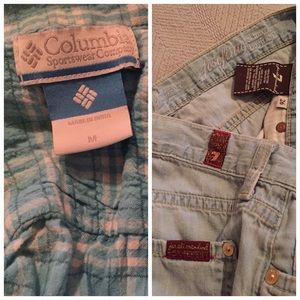 7 for all mankind seven jeans & Columbia plaid top