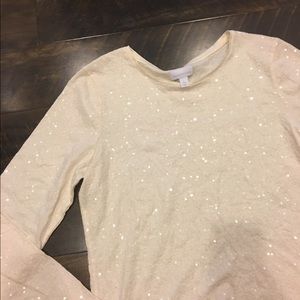 NWT Cream Sequins Top