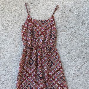 Geo Print Keyhole Maxi Dress