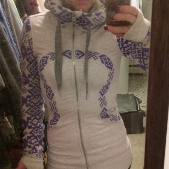 Lululemon zip-up snowflake design sweater