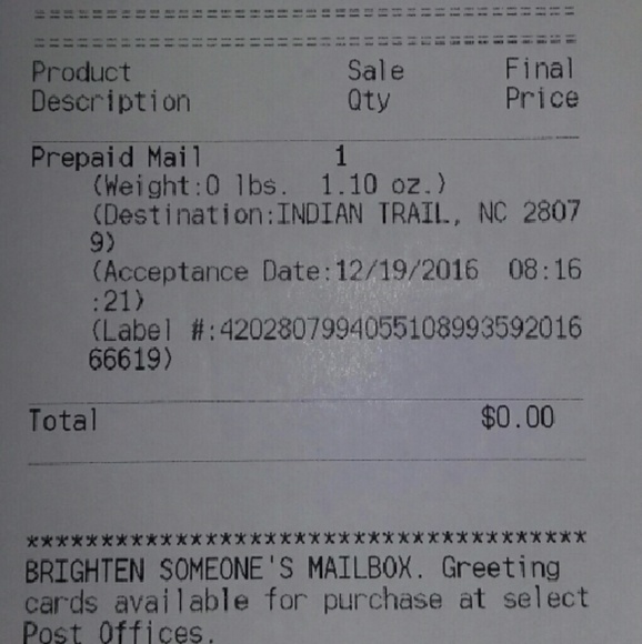 PROOF OF SHIPPING FOR TRADE W/ JENN!! - Picture 1 of 3