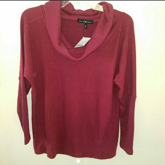 Soft Cozy Maroon Cowl Neck Sweater (M) - Picture 1 of 2