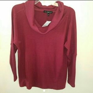 Soft Cozy Maroon Cowl Neck Sweater (M)