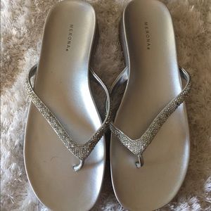 Merona Silver Beaded Sandals