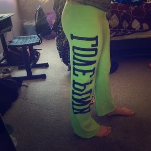 Flashy green pants super comfy! And stretchy