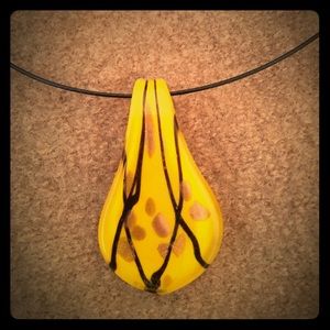 Statement Necklace:glass teardrop pendant&necklace